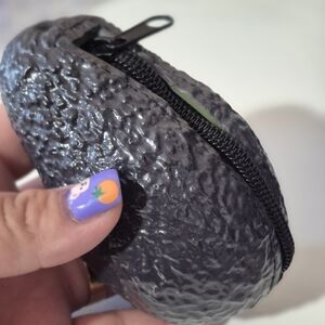 Textured Black Zip Coin Pouch